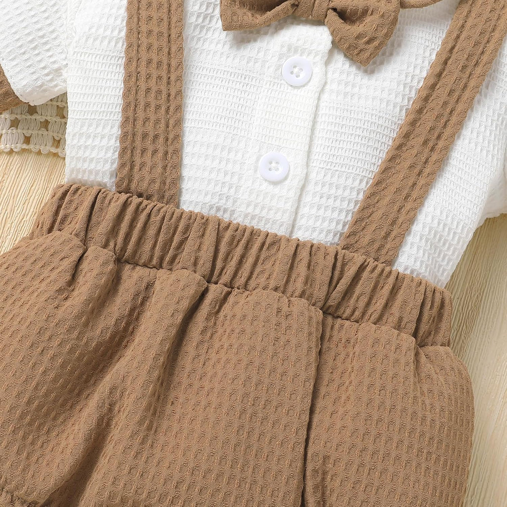 Baby Boy Clothes Baptism Suit Gentleman Wedding Outfits Shirt and Bloomers Shorts Set 1st Birthday Cake Smash