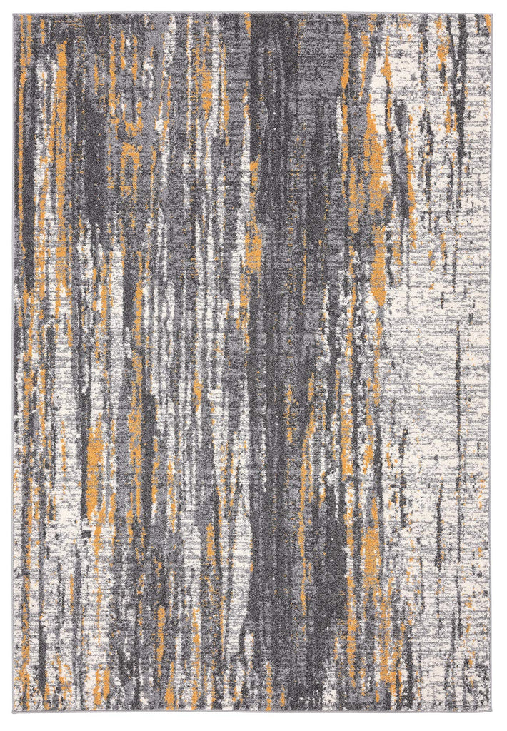 Rugs Grey & Yellow Painted Pattern Area Rug Bold Rugged Contemporary Modern Style Accent, Laguna Collection | Turkish