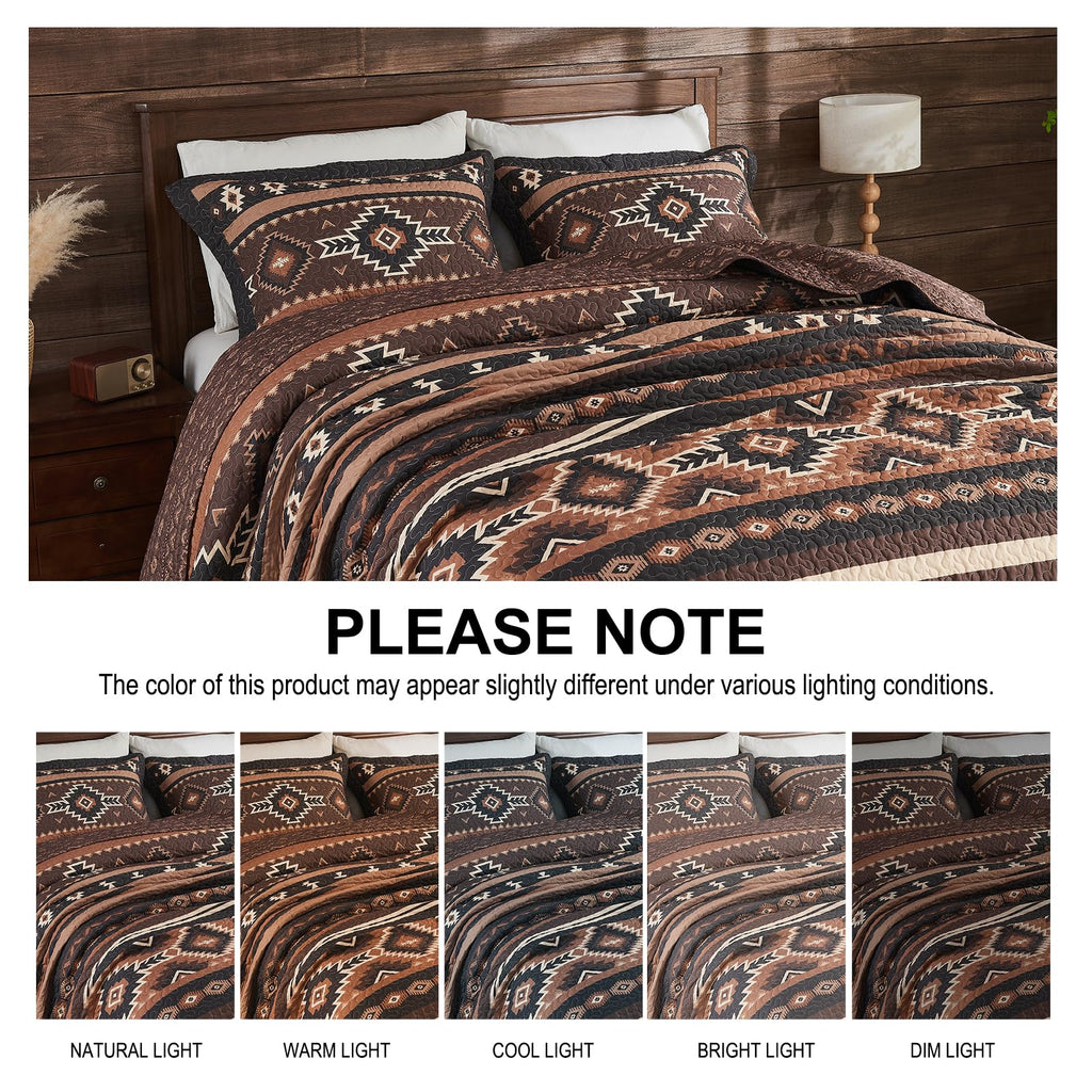 100% Cotton Quilt Set, Southwestern Aztec Bedspreads