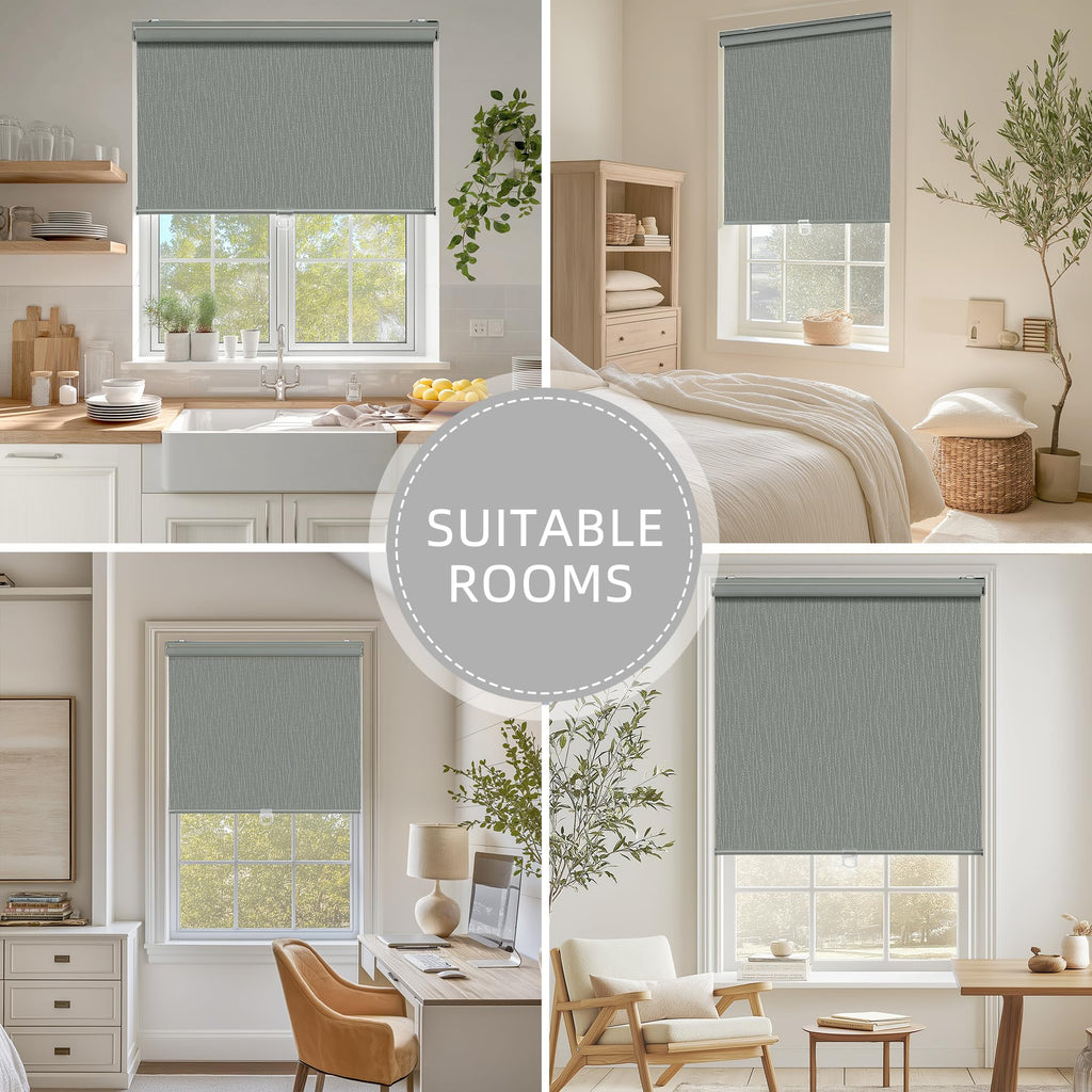 Blackout Roller Shades for Window, Cordless Pull Down Blinds