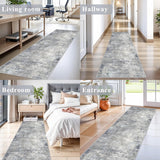 2x10 ft Washable Hallway Runner Rug - Non-Slip Stain-Resistant Low-Pile Long Carpet Runner for Kitch