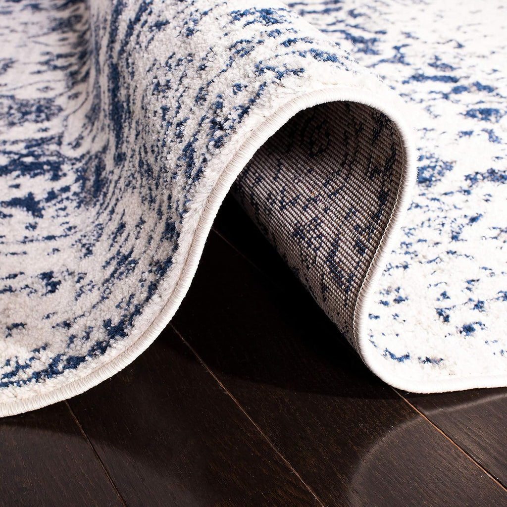 Madison Square Rug 4', Cream & Navy MAD603D