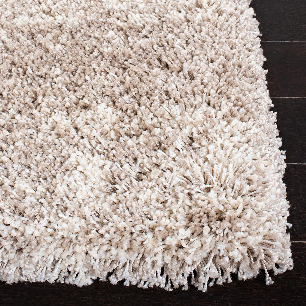 Hudson Shag Square Rug 7', Plush Ivory & Beige SGH204A