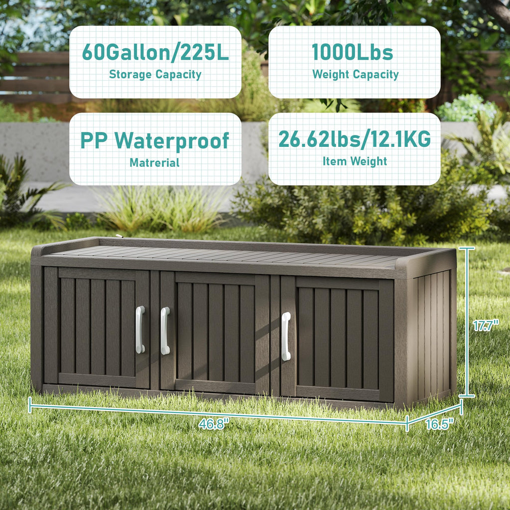 Shoe Storage Cabinet, Waterproof Shoe Organizer with Adjustable Shelves, UV-Resistant Entryway Shoe Cabinet Bench