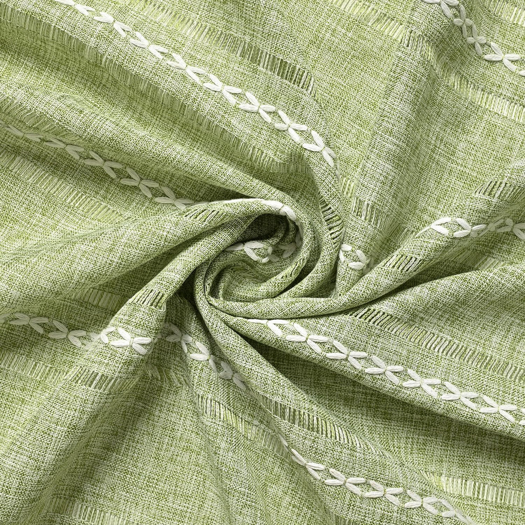 Sage Green Cotton Blend Tablecloth 60×84 Inch Rectangular, Farmhouse Style, Wrinkle Resistant Washab