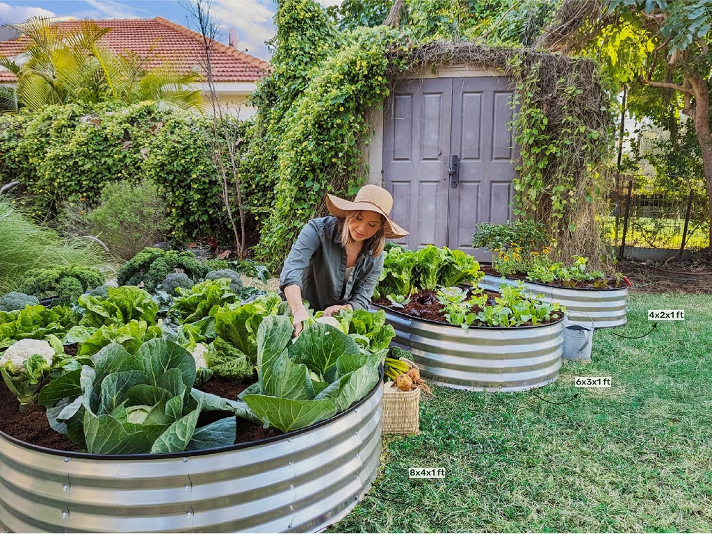 Galvanized Raised Garden Beds Outdoor // 8×4×1 ft (2-Pack) Planter Raised Beds for Gardening, Vegetables, Flowers //