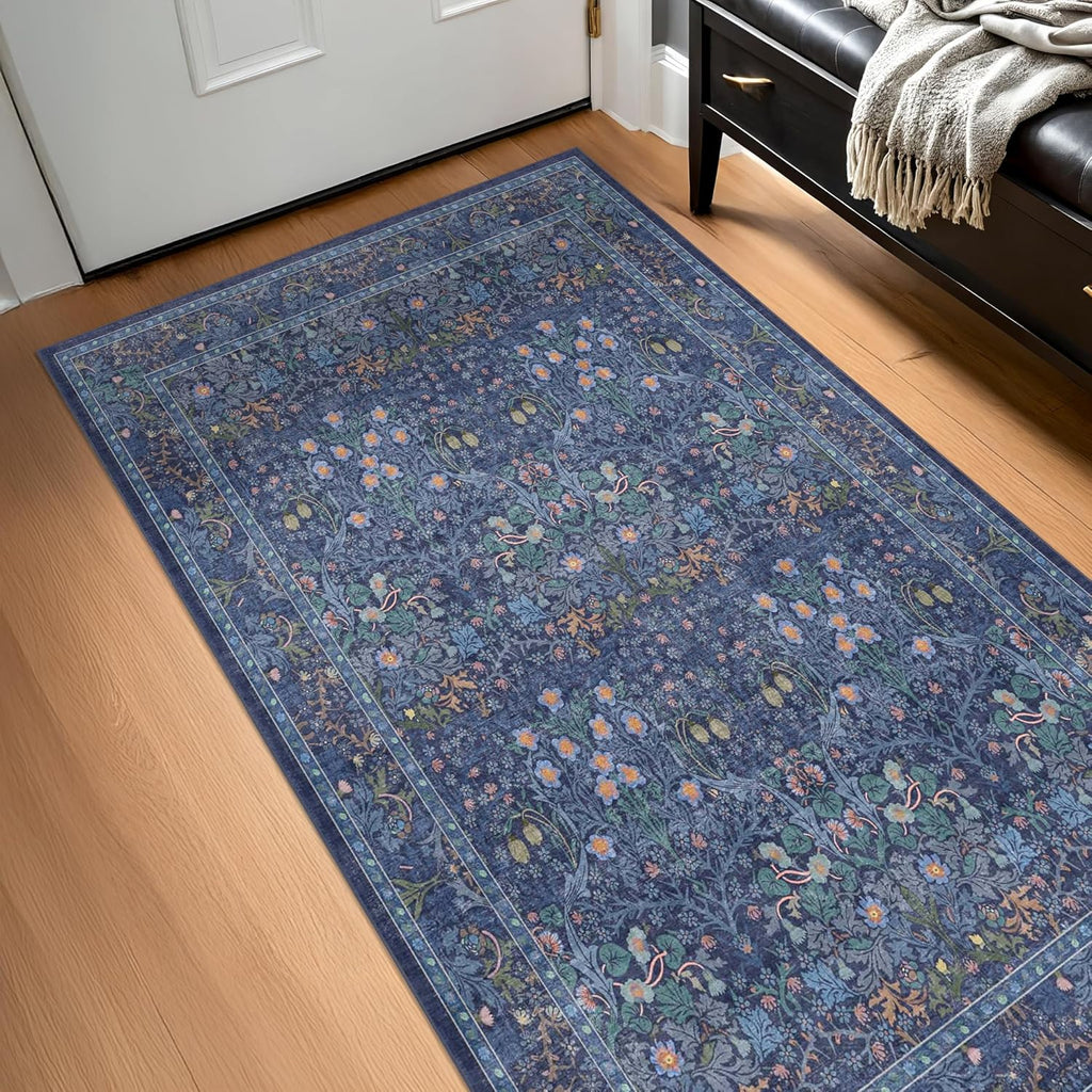 Vintage Dark Blue 3x5 Area Rugs