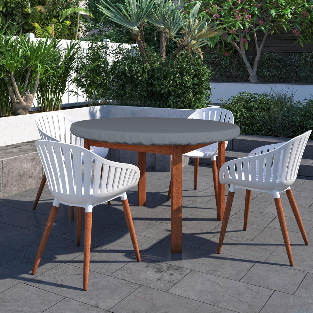 Round Table Top Cover, 12 Oz Waterproof UV & Weather Resistant Patio Table Cover, Outdoor Table Cover Outdoor
