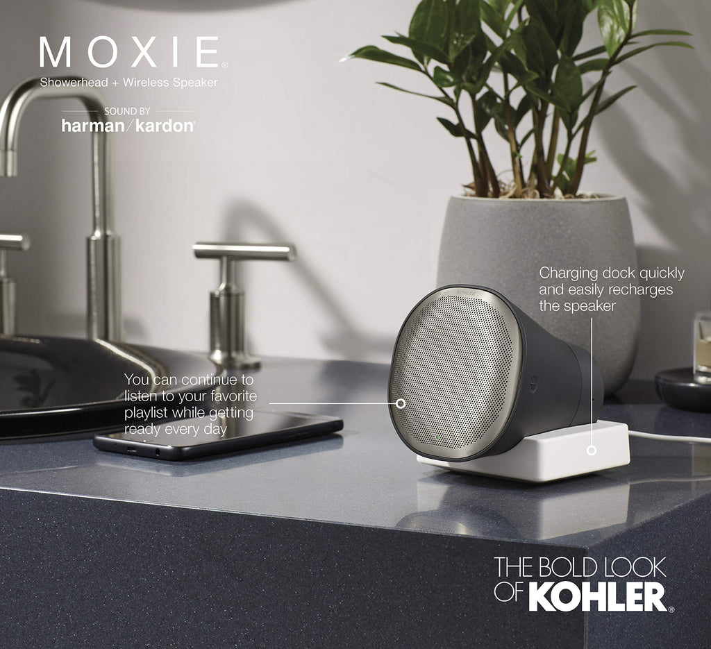 Moxie Showerhead and Waterproof Bluetooth Wireless Speaker, 1.75 gpm - Brushed Nickel