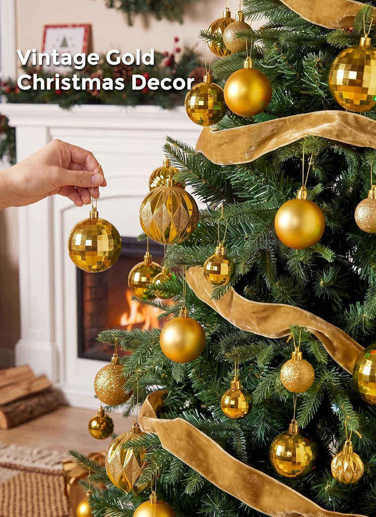 36‐Pack Gold Shatterproof Christmas Tree Ball Ornaments Set