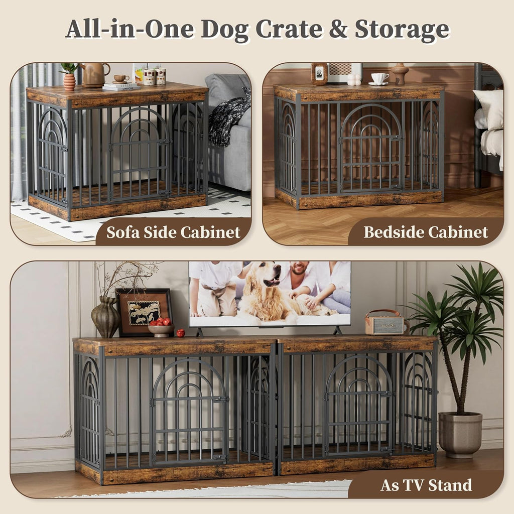 39" Wooden Dog Crate Furniture for Small Medium Large Dogs