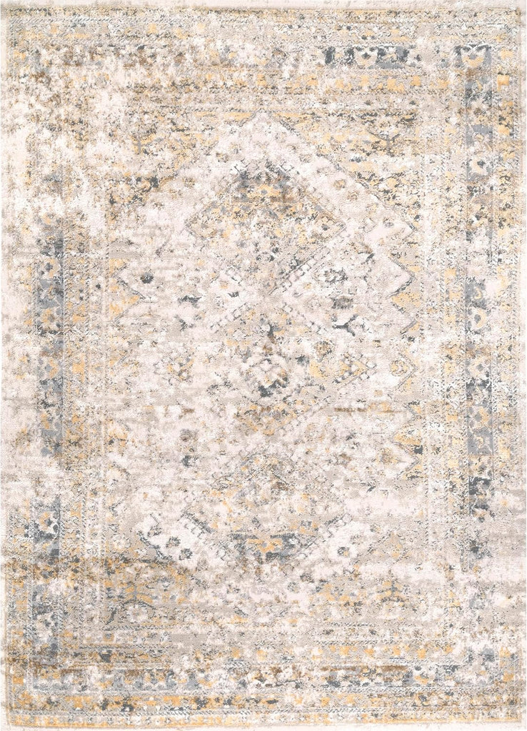 Madisson Gold Medallion Power Loomed Area Rug