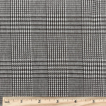 Brown & White Houndstooth Glen Plaid Scottish Homespun Fabric 57" W x 36" L