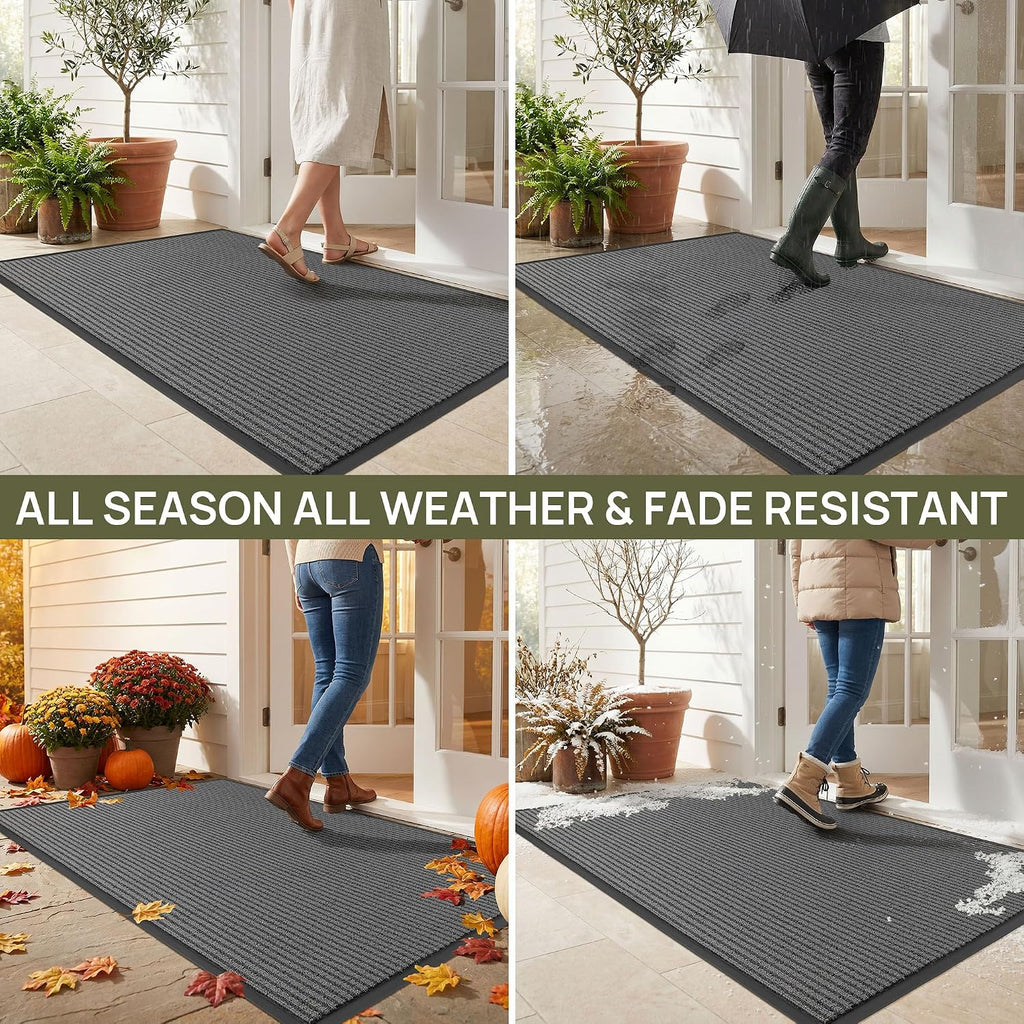 Front Door Mat Outside Entrance, Sturdy Indoor Outdoor Doormat 60x36 | Dirt Trapper Welcome Mats , Non Slip