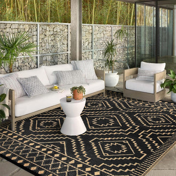Outdoor Rug, Large Waterproof Reversible Outdoor Patio Area Rug, Indoor/Outdoor Plastic Straw Portable Camping