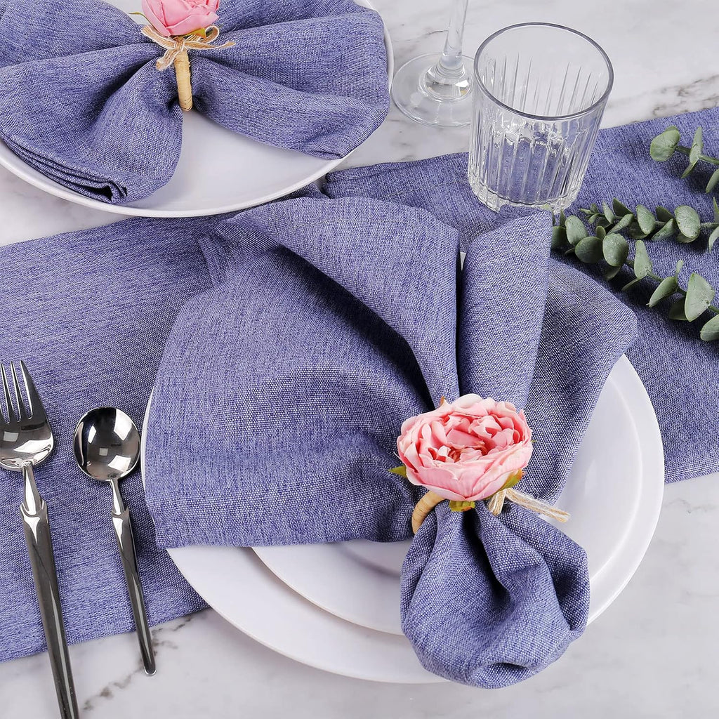 Handcraft Flower Napkin Rings, Pink Peony Napkin Holder - Set of 12