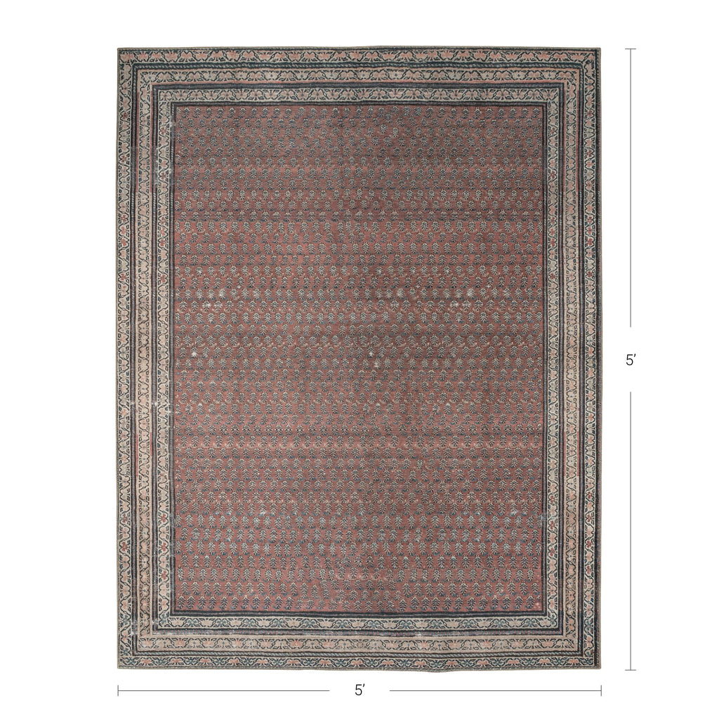 Rusty Rhythm Burgundy Area Rug - Persian-inspired design