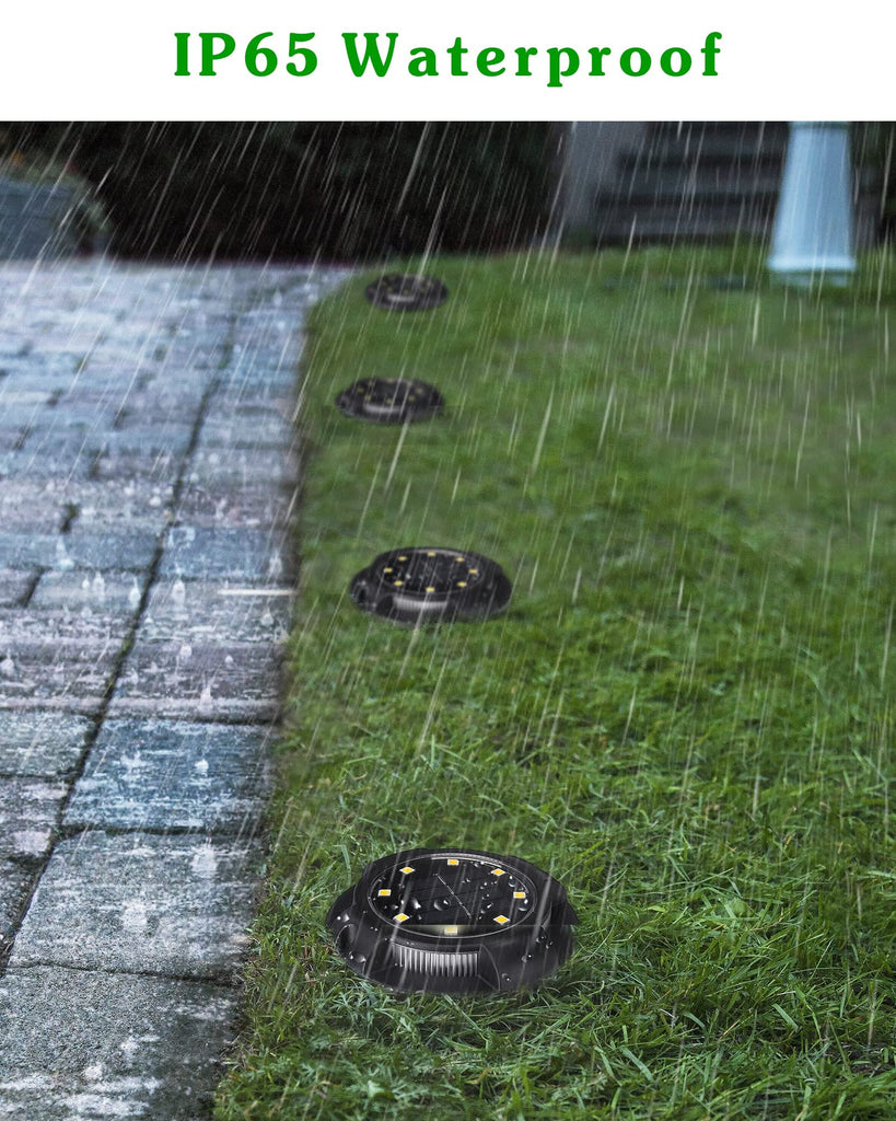 Solar Ground Lights Uplight Sidelight Waterproof 12 Pack Blue