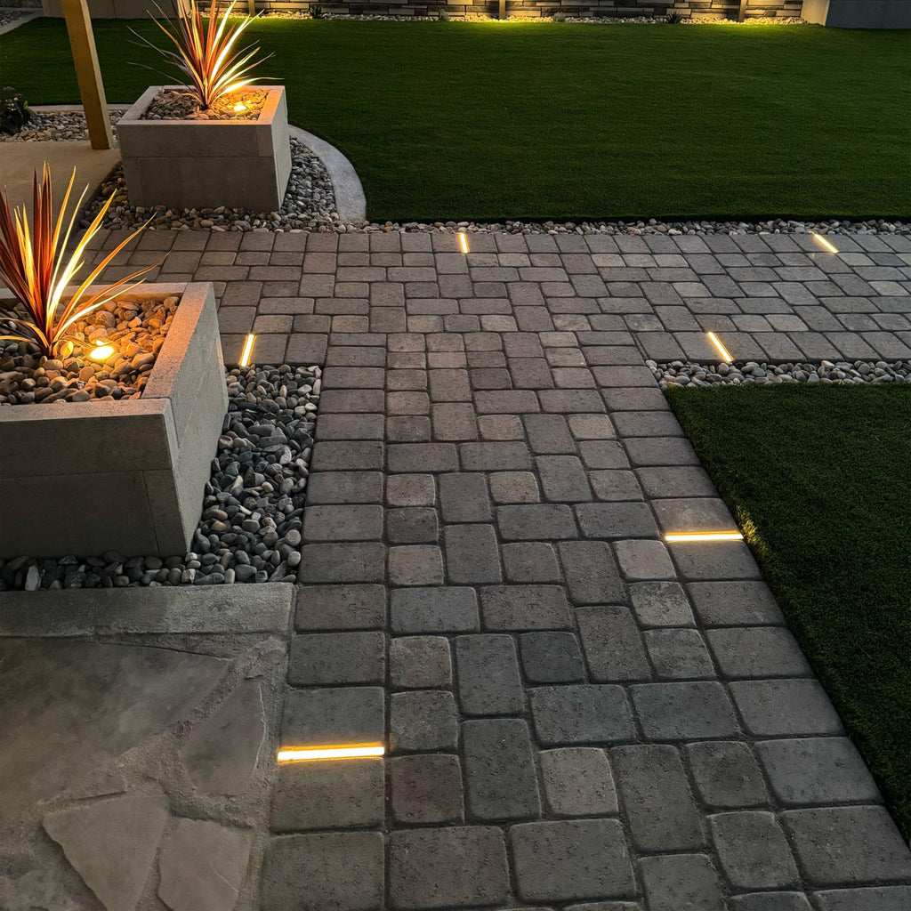 Paver Light Slim 0.5x8 Inch (0.55x7.87), 2700K Warm White, Glare-Free Linear Lighting for Driveways, Walkways