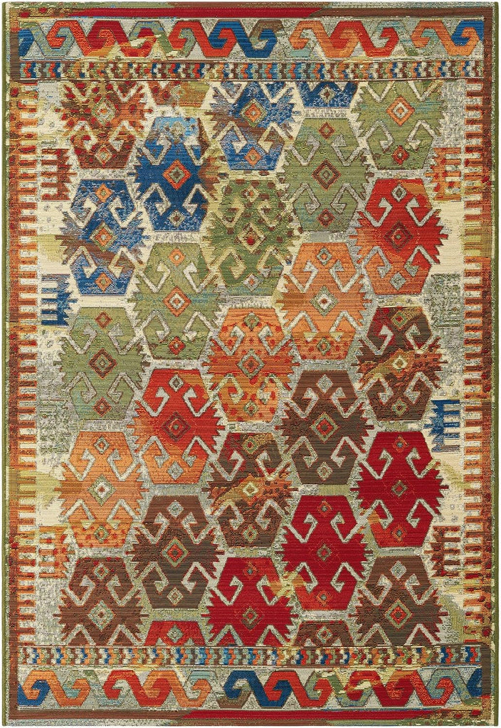 Outdoor Southwestern Collection Rug - Multi Flatweave-Pile Rug Perfect s, Kitchens, Breakfast Nooks, Accent Pieces