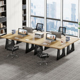 70.86-Inch Executive Desk, Large Computer Office Desk with Double Wood Pedestal