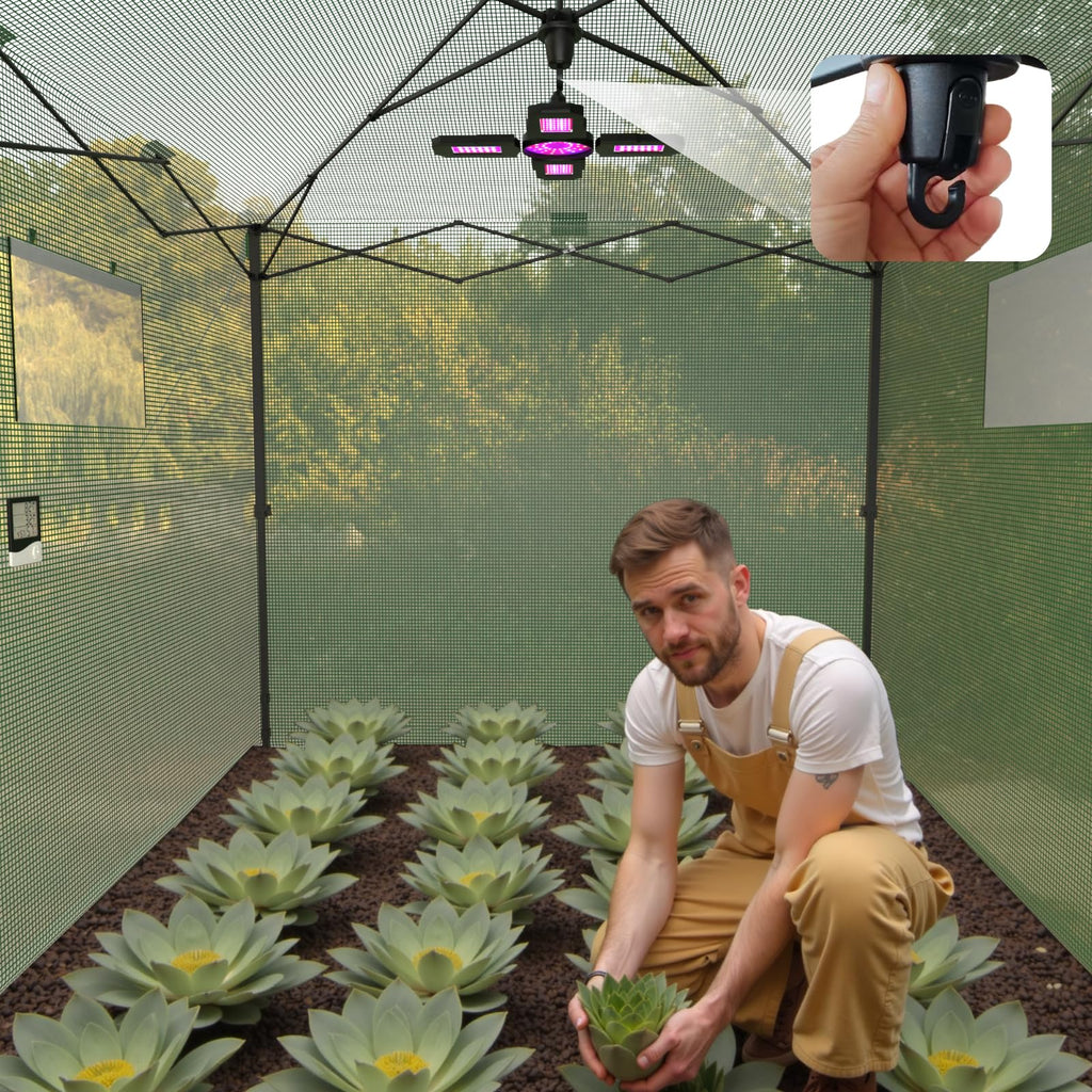 10x10 FT Pop Up Greenhouse for Outdoors, Walk-in Greenhouse with PE Cover
