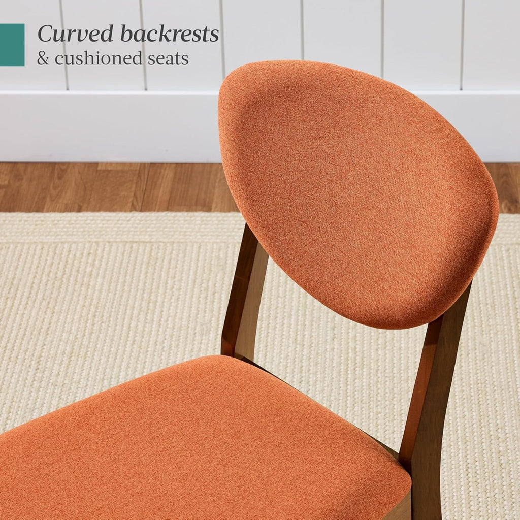 Best Choice Products Dining Chairs Set of 2, Mid-Century Modern Upholstered Wood, Armless w/Seat Cushion