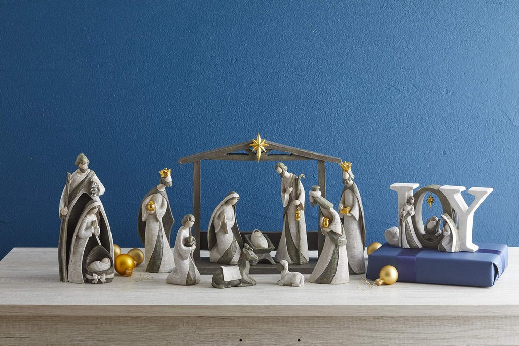 Silent Night Holy Family Nativity Set - Manger Scene (10-Piece)
