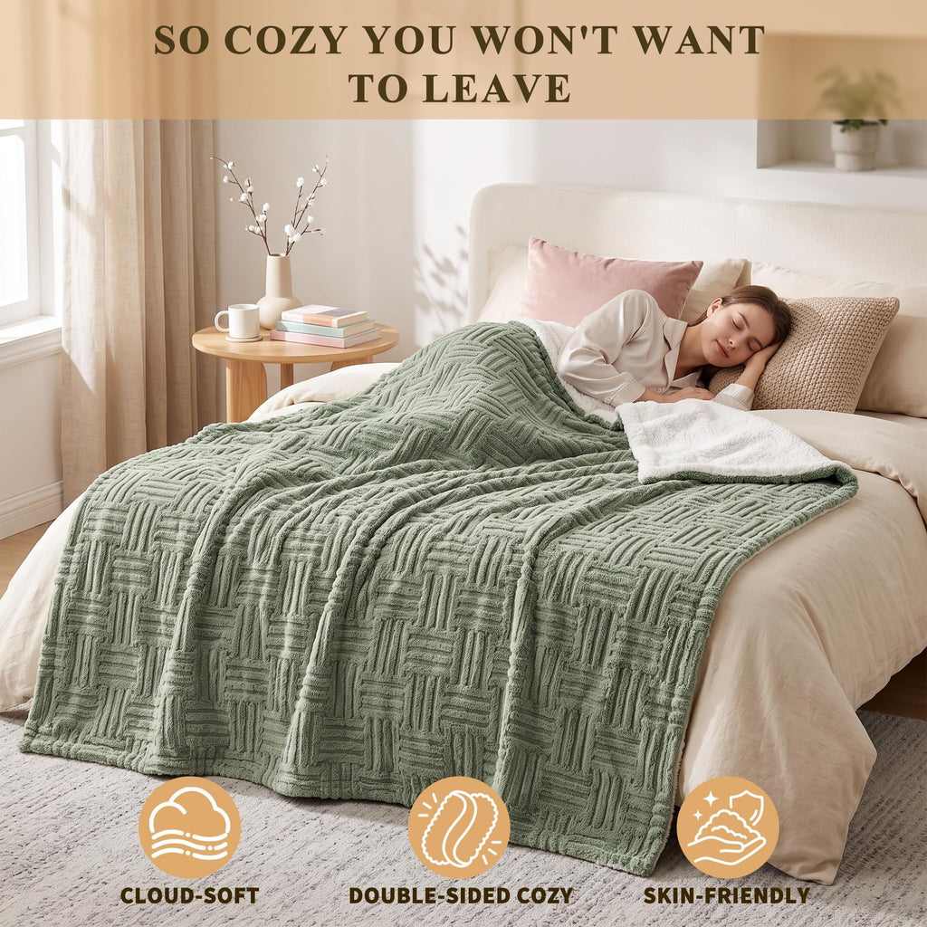 Electric Heated Full Blanket, 10 Heating Levels 12 Time Setting, Green