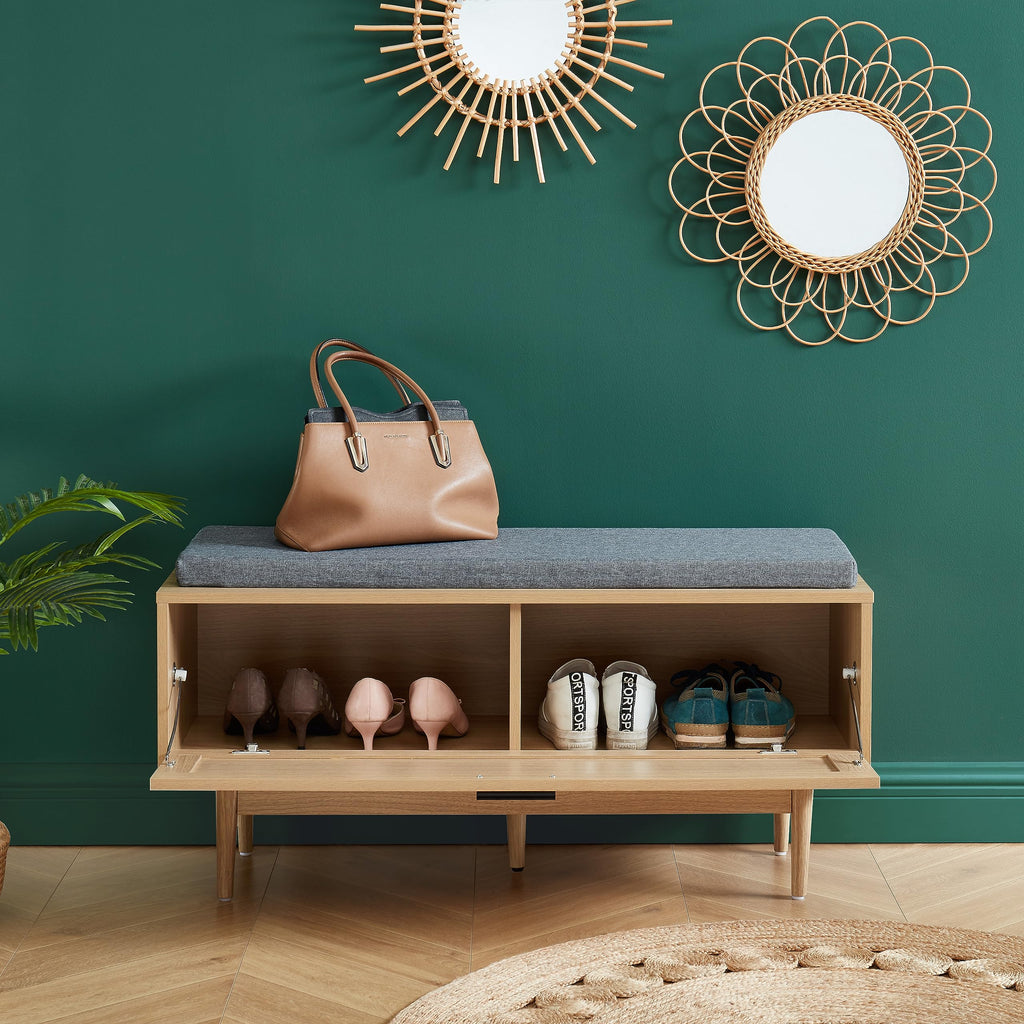 Amana Caning Rattan Shoe Bench 100 cm