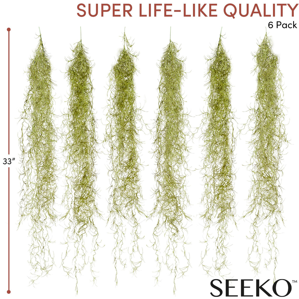 Fake Spanish Moss 6 Pack, Halloween Hanging Moss Decor