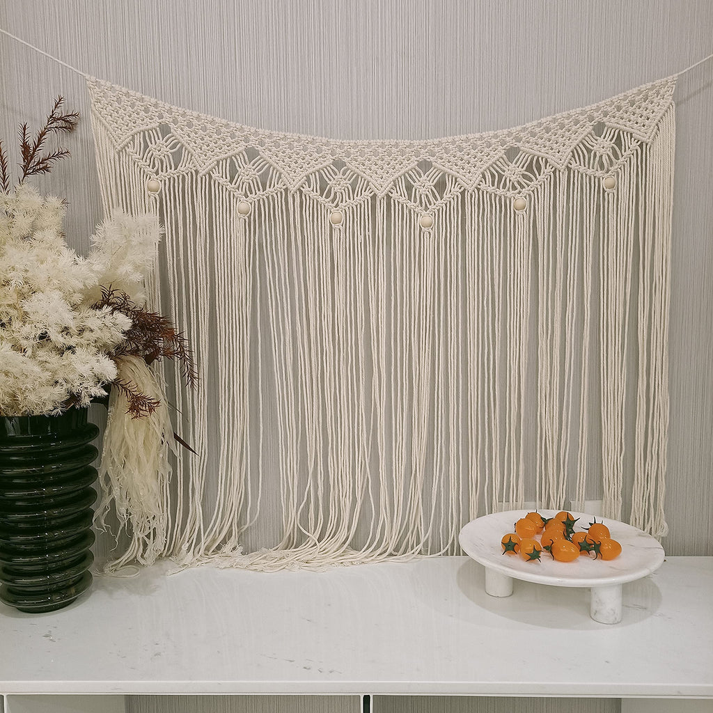 Macrame Wall Hanging, Hanging Wall Tapestry Large Bohemian Wall Decoration Macrame Curtain fringe Backdrop Wall Decor