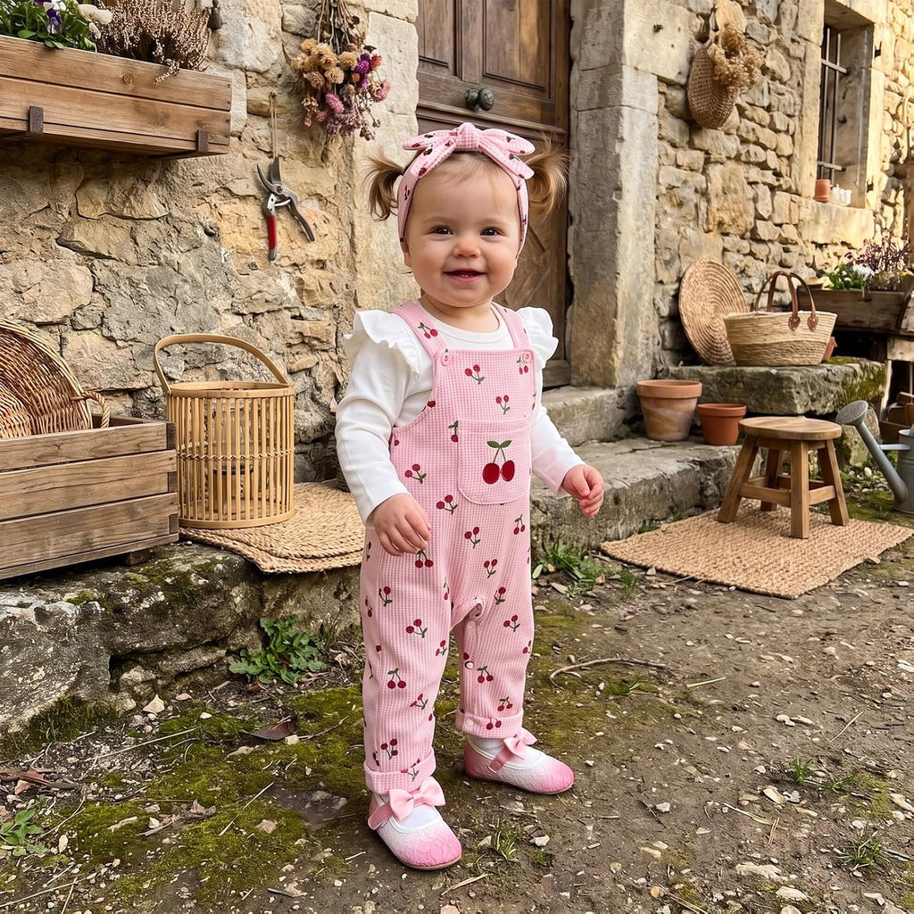 Infant Baby Girl Fall Outfits Romper Overalls Pants Set