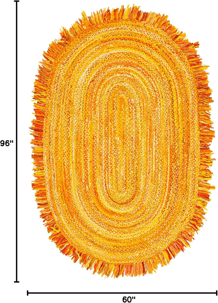Braided Oval Rug 5x8, Gold BRD451D