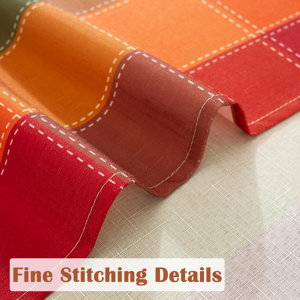 Warm Multicolor Fall Plaid Thanksgiving Tablecloth, 60 x 84 Inch