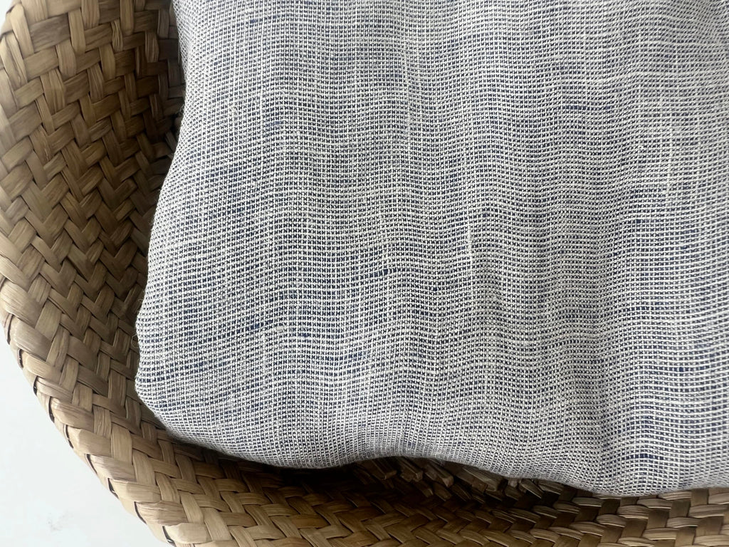 100% Linen Fabric - Yarn Dyed Chambray, Pre-Washed, Lightweight Crisp & Cool Handfeel, 52-54" Wide - (Dusty Blue