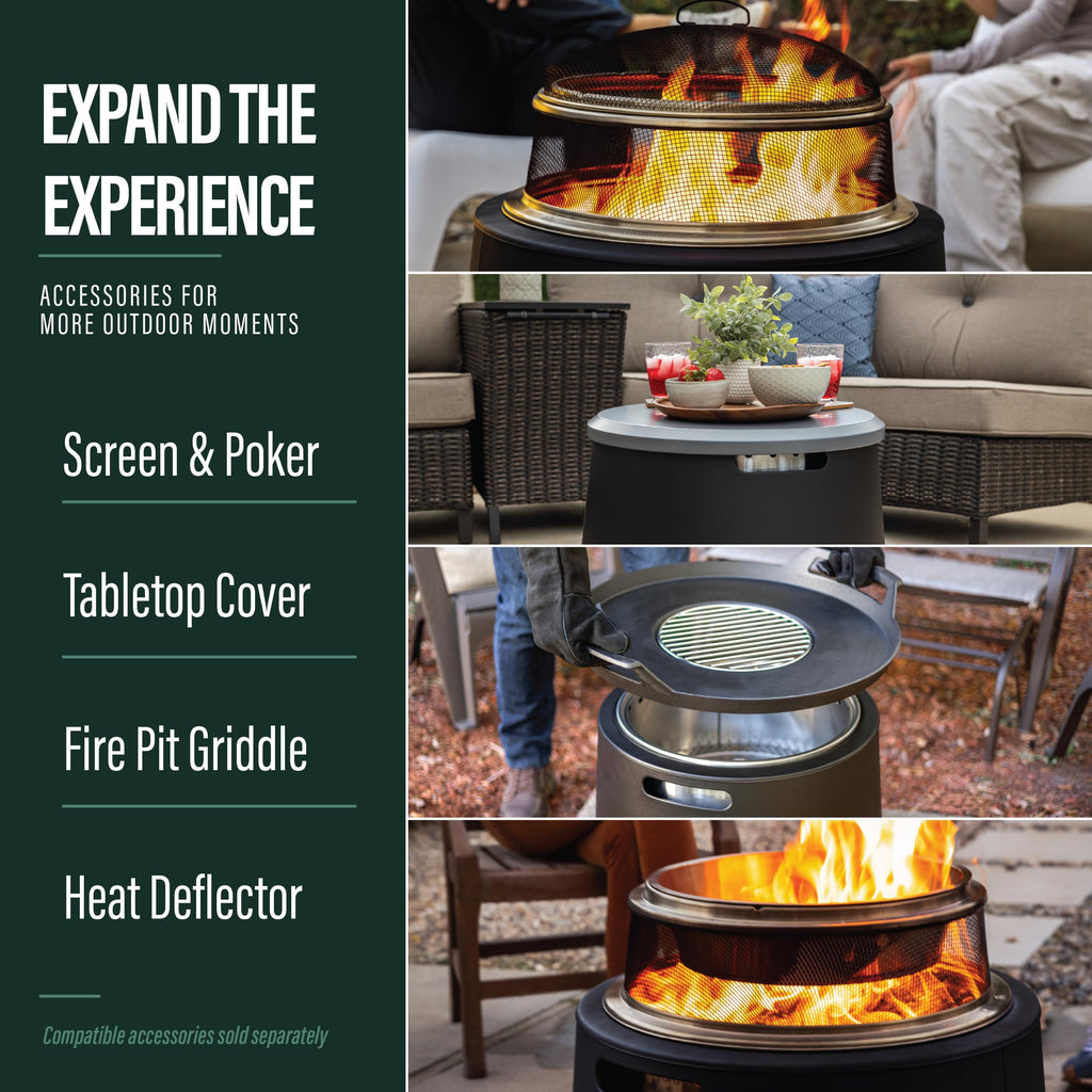 Social 20-Inch Portable Smokeless Outdoor Wood Burning Fire Pit