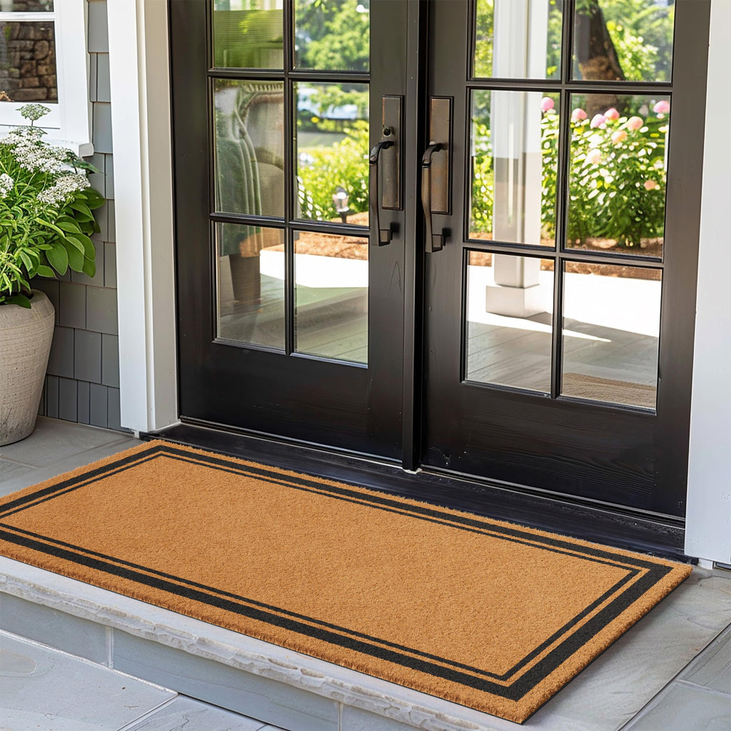 Natural Coco Coir Non-Slip Doormat (36x72, Border)