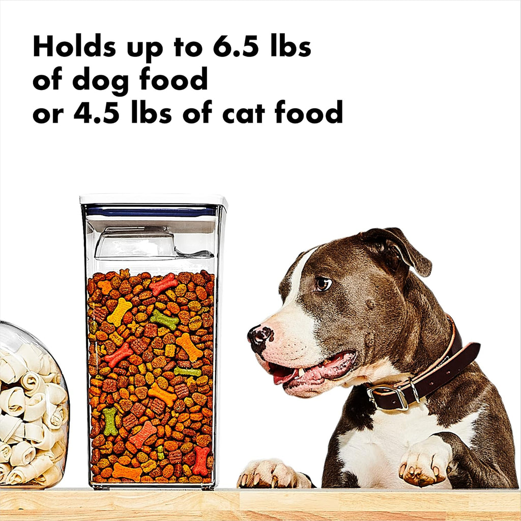 Pet POP Container - 6.0 Qt/5.7 L with Half Scoop, Ideal for up to 6.5lbs of Dog Food or 4.5lbs of Cat