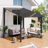 10’x 8’ Gazebo for Patio,Hard Top Lean to Gazebo Pergola with UV Protection Roof,Large Wall-Mounted Heavy