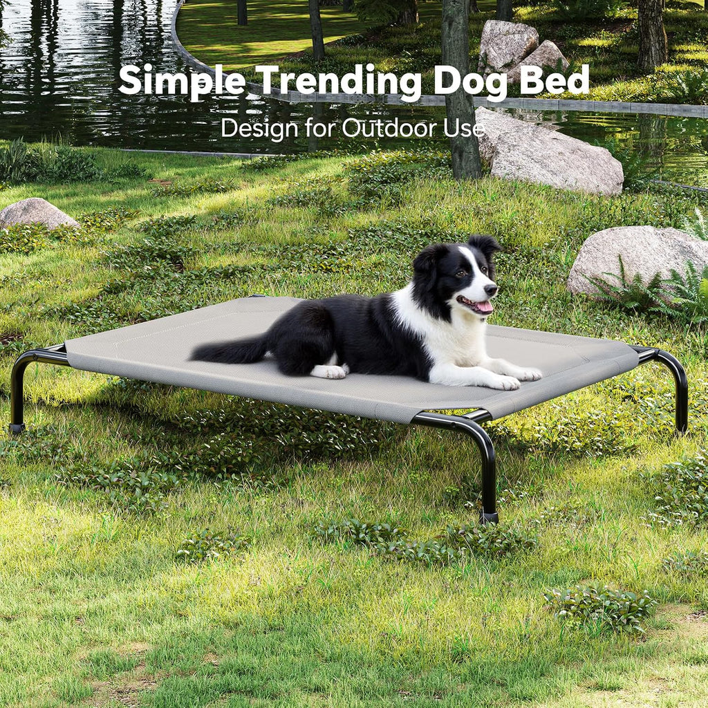 Raised Dog Bed for Large Dogs, Waterproof XL Dog Cot, Outdoor Cooling Elevated Pet Bed Load 200lb, 47.75" x 30.5"