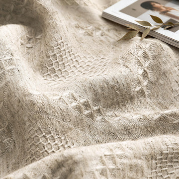 Linen Blend Throw Blanket