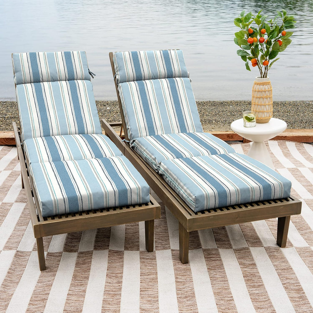 Outdoor Chaise Cushion, 21 in x 72 in, Weather-Proof, Rain-Proof, Fade Resistant Patio Cushion for Chaise Lounger