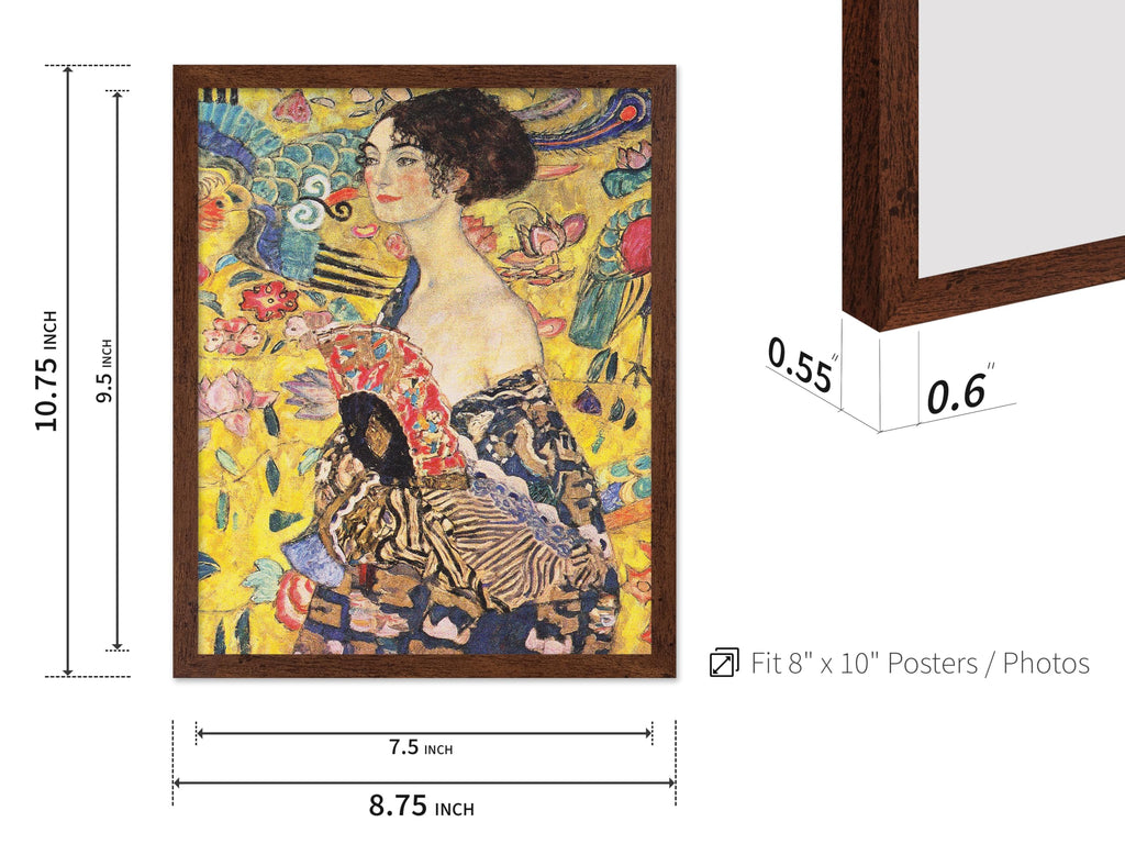 Master Vintage Gustav Klimt Poster - Retro Lady with Fan Print - Lady with Fan Painting Art - Gift for Him & Her