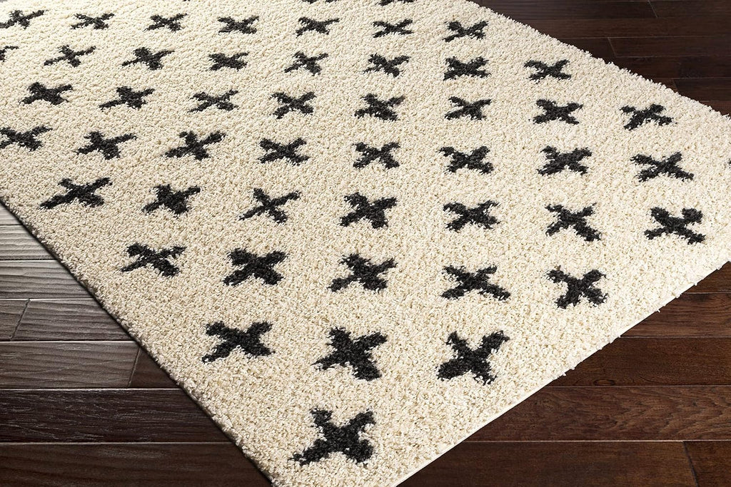 Gambo Living Room, Bedroom Area Rug - Cross Geometric Abstract - Bohemian Transitional Modern Minimalist Scandinavian