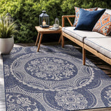Medallion Outdoor Rug 5x7 Washable Outside Carpet for Indoor Patio Porch Waterproof Easy Cleaning No