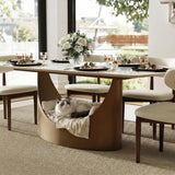 63" Modern Dining Table for 4-6, Hobart Rectangle Dining Table, Matte White Sintered Stone Dining Tabletop with