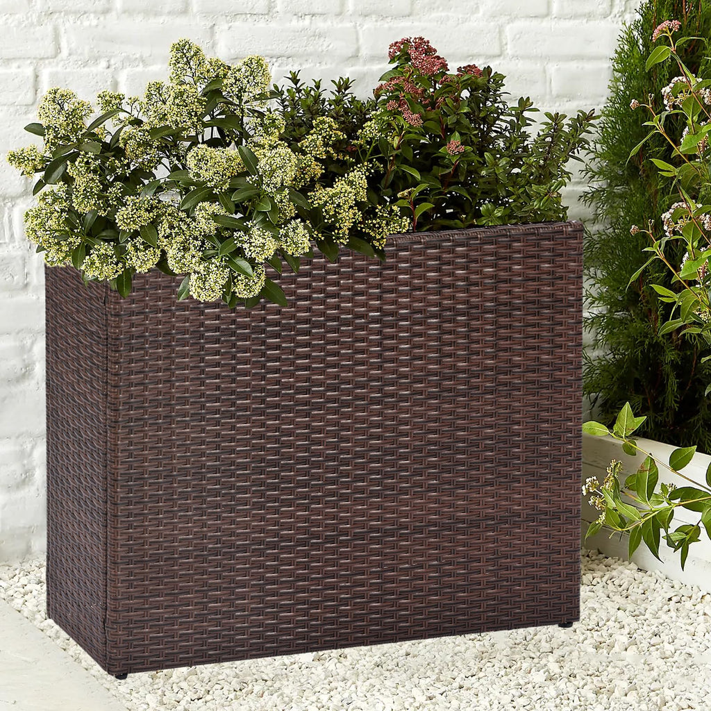 Large Rectangular Planter for Outdoor Rattan Block Box 32x11x24''