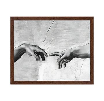Master Vintage Michelangelo Poster - Retro Renaissance Print - Gift for Religious, Friend - Creation of Adam, Hand of