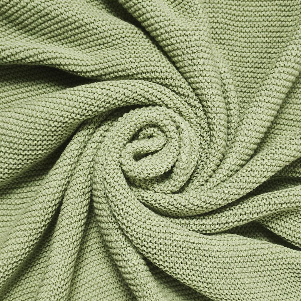 Knit Baby Blanket 40x30 for Boy & Girl Soft Swaddle Blanket (White)